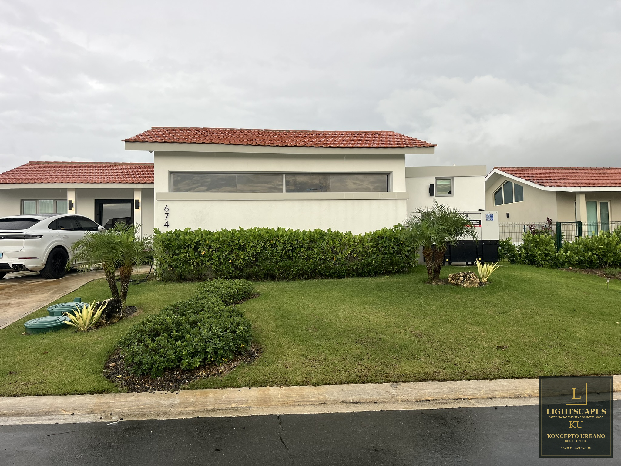 Residential landscape before professional landscape renovation